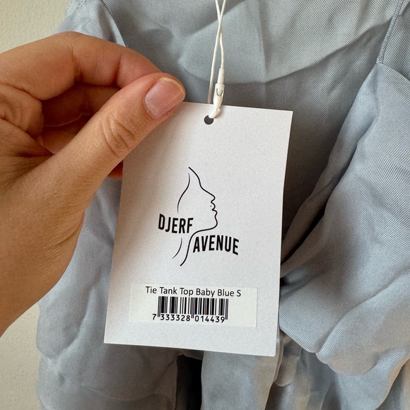 Djerf Avenue Tie Tank Top Baby Blue - Picture 3 of 5